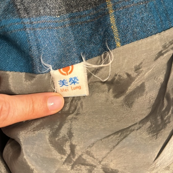 Vintage Mei Lung Meirong Wool Plaid Jacket Button-Up Blazer - Picture 7 of 7